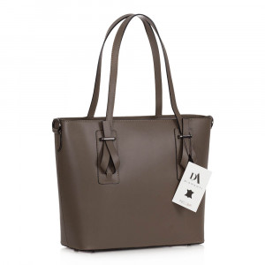 Geanta dama din piele naturala DiAmanti Mantova Taupe Scuro